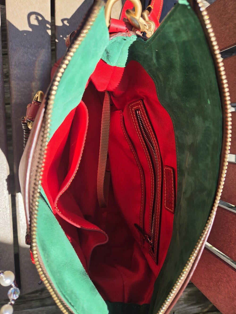 Dooney and Bourke Red Large Florentine Satchell - Picture 6 of 8